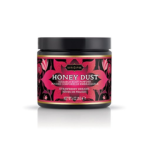 Kama Sutra Honey Dust Body Powder, Set of 6 - Strawberry, Raspberry, Vanilla Creme, Coconut Pineapple, Tropical Mango, & Honeysuckle