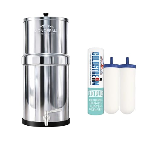 Système de filtration d'eau par gravité Big 8.5L en inox avec 2 cartouches