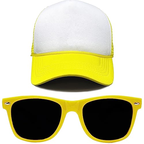Image of Funky Junque Foam Trucker Hat, Trucker Hats for Women & Men - Blank Adjustable Snapback Mesh Back Baseball Cap