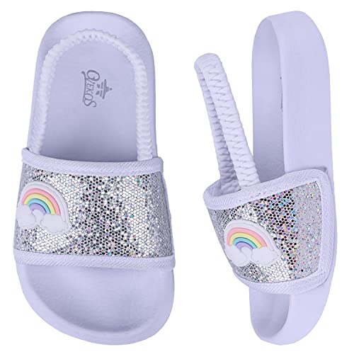 Youecci Sandalias Niña Chanclas Verano Playa Piscina Zapatillas para niños Hogar Ligero Antideslizante Baño Sandalias Arcoiris Blanco 30 EU