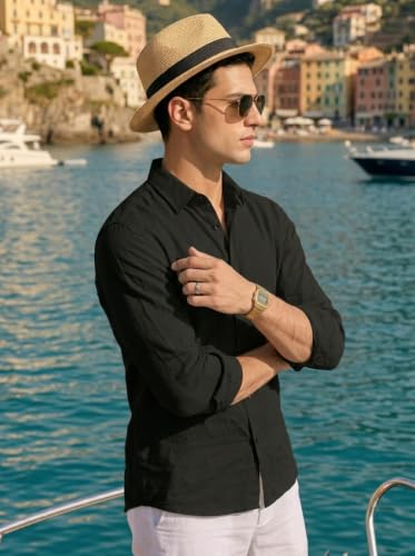 Image of NexaFlair Man's Casual | Formal | Linen| Cotton | Regular Wear Collared | Fit Shirt for Men