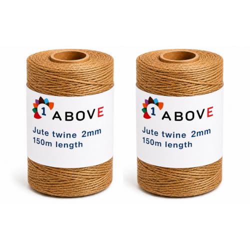 Image of 2 Pack Natural Jute Twine 150m x 2mm Heavy Duty Brown String