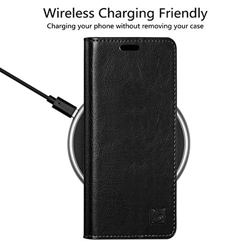 Belemay Wallet Case For Samsung Galaxy Note 20 Ultra 5G, [Cowhide Leather] Flip Folio Cover [Rfid Blocking] Card Holder Book Folding Case With Kickstand Slim Fit For Galaxy Note 20 Ultra 5G 6.9" Black #TOP5