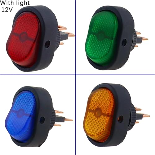 Interrupteur rouge 12V 30A à bascule robuste avec indicateur lumineux LED - 2