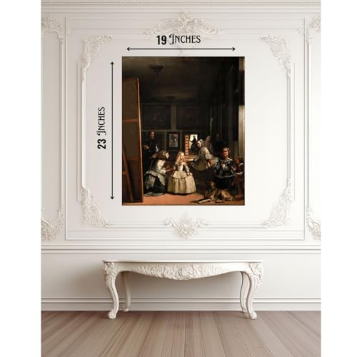 Image of Sikhash Diego Velazquez Canvas Paintings Las Meninas Baroque Art | Famous Artist Wall Art for Bedroom & Living Room | 23x19 Inches Unframed