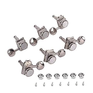 Alnicov Accordeurs de cordes de verrouillage Vintage Nickel 6R mécaniques de guitare électrique accordeurs pour… - Les Beatles, Paul McCartney, John Lennon, RIngo Starr, George Harrison