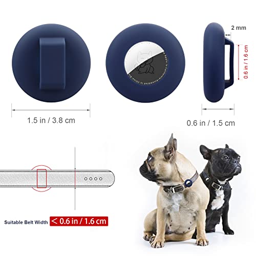 WALLFID Airtag Dog Collar,Airtag Cat Collar,Silicone Case for GPS Tracking Finder,Protective Cover Compatible with Apple Airtag,Safety and Anti-lost,Pet Accessories (strap width-16.5mm - Image 2