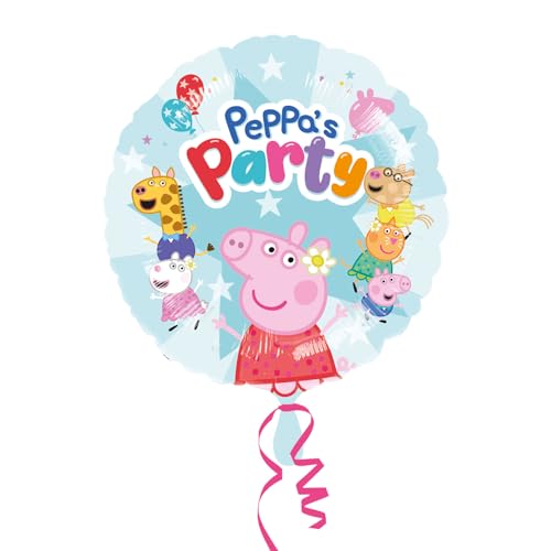 Amscan 9918352 Peppa Pig Birthday Party runder Folienballon, 45,7 cm
