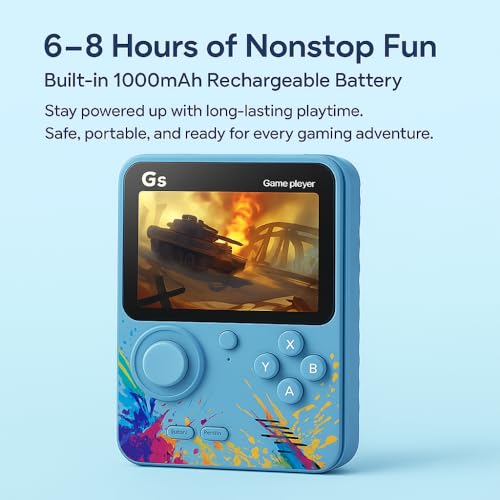 Maizic Smarthome G5 Blue 500 in 1 Retro Game Box Only for 1 Player, 3 Inch Display, Handheld Classical Game PAD Can Play On TV, 500 Games Like Contra, Tank, Bomber Man Gifts for Kids 4 41ssIi7mZEL