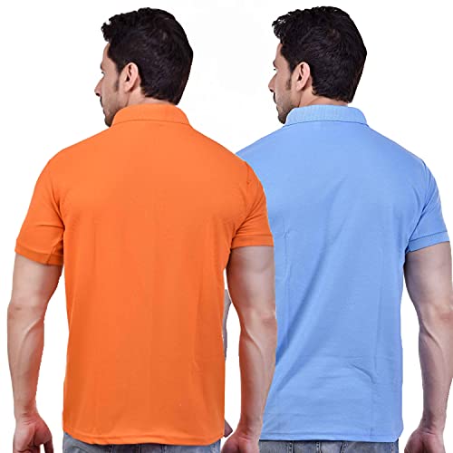 Image of SMAN Men's Polo T-Shirt Regular Fit Half Sleeve Multi Color Combo Pack of 2