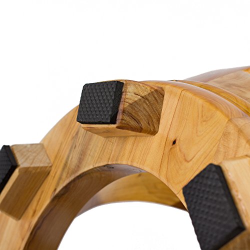 Frisby Decorative Hardwood Birch Footstool Water Resistant Multipurpose Durable Sturdy Non-Slip Surface and Feet Wooden Round Step Stool for Living/Bedroom Patio, Light and Dark Available, Light Wood