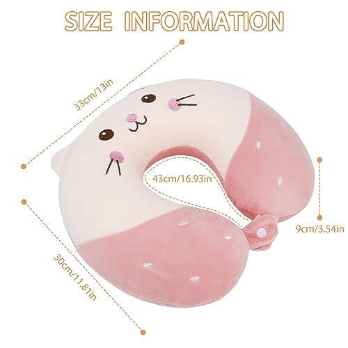 Firtink Nackenkissen Kinder, Cartoon Tier Memory Foam Reisekissen Flugzeug, 30 x 30cm Nackenkissen Reise Kinder Nackenhörnchen Erwachsene U-Geformte Nackenstützkissen für Reisen (ab 3 Jahren)