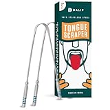 Dalip Tongue Scraper for Adults - Non-Slip Handle, Stainless Steel, Reduces Bad Breath, Easy to Use, Long Lasting Freshness, Comfort Hygiene Scrubber for Clean Mouth & Fresh Breath Pack of 2