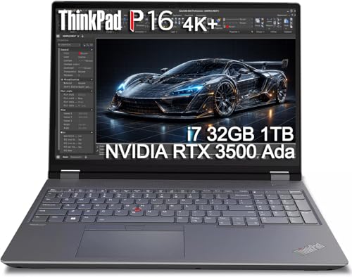 Lenovo ThinkPad P16 Mobile Workstation Laptop (16' UHD+ 4K+, NVIDIA RTX 3500 Ada 12GB, Intel Core i7-14700HX, 32GB DDR5, 1TB SSD) for Engineer, Designer, Architect, Fingerprint, IR Webcam, Win 11 Pro
