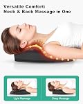 Cordless Shiatsu Neck Massager with Heat & Vibration, Back Neck Shoulder Massager For Deep Tissue, 4D Kneeding Back Massage Pillow, Rechargeable Portable Massage, Gifts for Mom,Dad