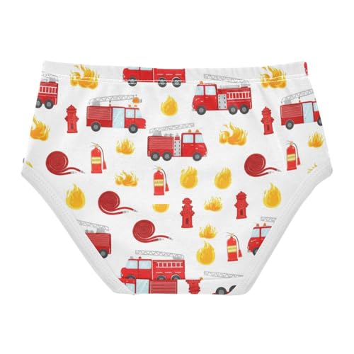 Joisal Cute Red Fire Trucks Panties Little Girl Toddler Girls Underwear Cotton Flower Underpants Briefs 2t2