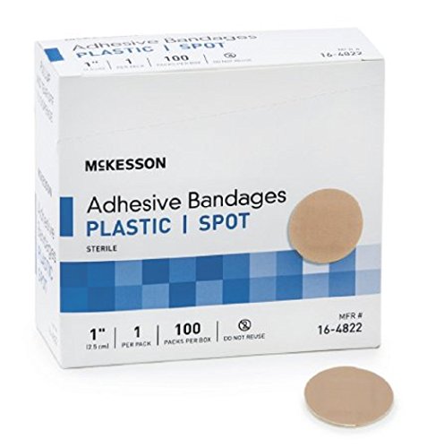 Mck48222000 - Mckesson Brand Adhesive Spot Bandage Mckesson 1 Inch Diameter Plastic Round Tan Sterile #TOP21