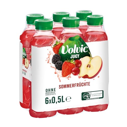 Volvic Juicy Sommerfrüchte Mit Mehrfruchtsaft aus Fruchtsaftkonzentraten Nur natürliche Aromen 6 x 0 5 l (6er Pack)