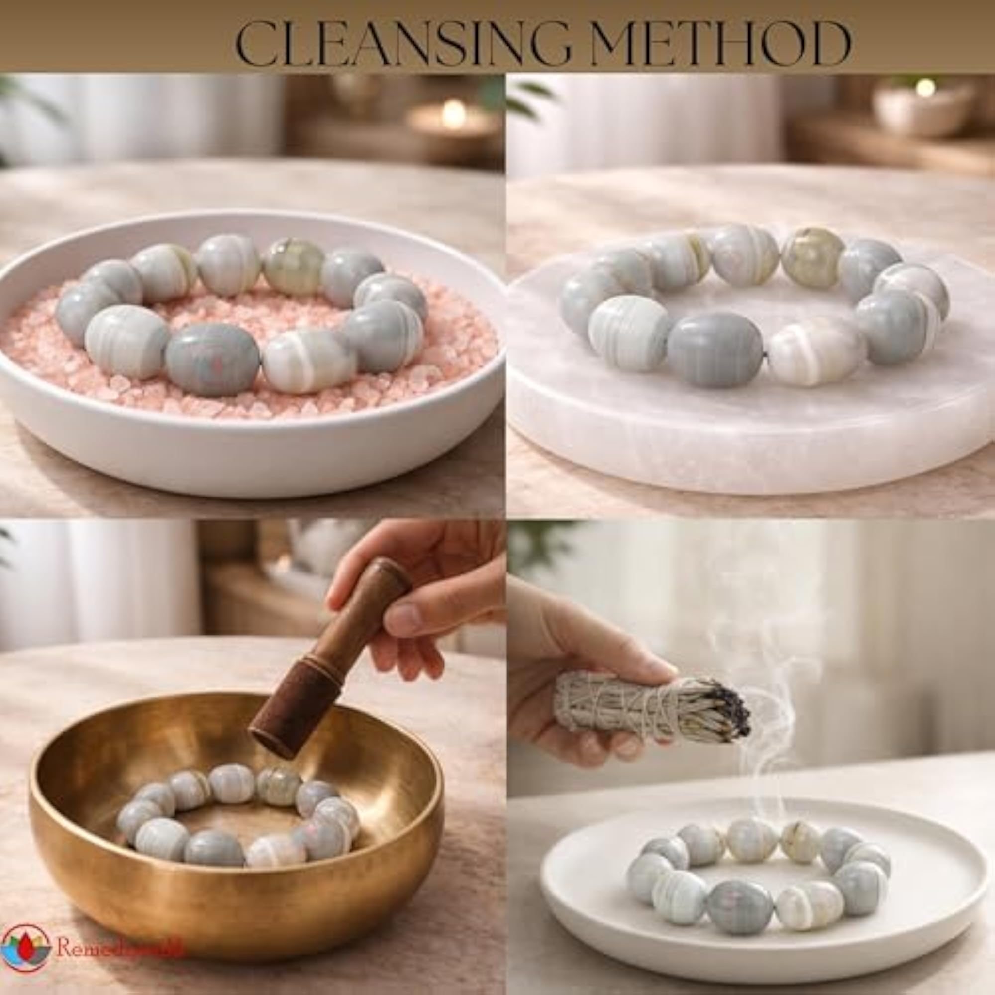Charged Botswana Agate Tumbled Bracelet, Natural Crystal