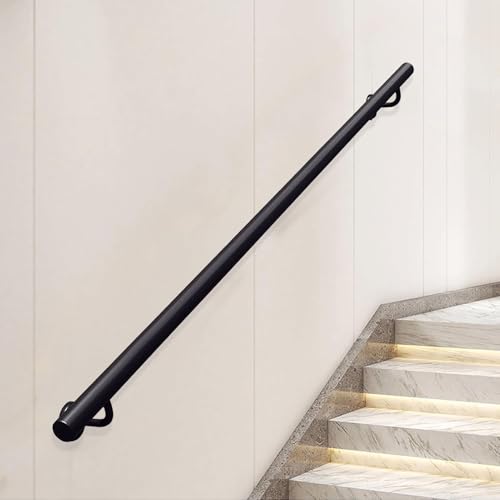 Rampe d'escalier en fer forgé noir 540 cm pour intérieur et extérieur