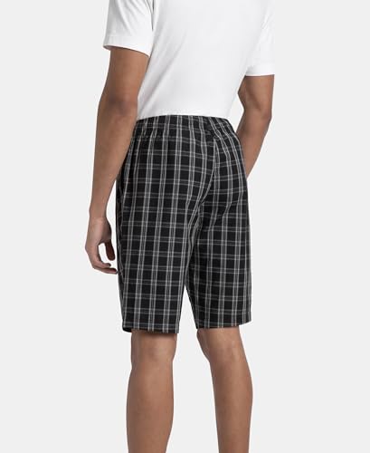 Image of Jockey 9005 Men's Super Combed Mercerized Cotton Woven Fabric Regular Fit Printed Bermuda with Side Pockets