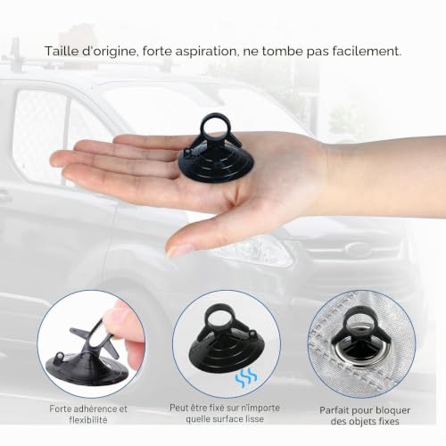 Opaltool 8PCS Pare Soleil Voiture Interieur Convient pour Peugeot Partner Citroen Berlingo 2008-2018, Kit de Stores Thermiques Pliable pour Intimité et Régulation Thermique en Camping-Car – vue 2