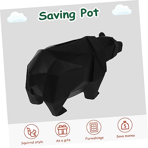 Alasum WLTN3456O15UO0X Desktop Decoration Bank Miniatures Figurines Toys Miniture Decoration Beardisplay Model Bear Collectables Desk Decorations House Ornaments Coin Saver Polar Bear Figure Money Black thumb #5