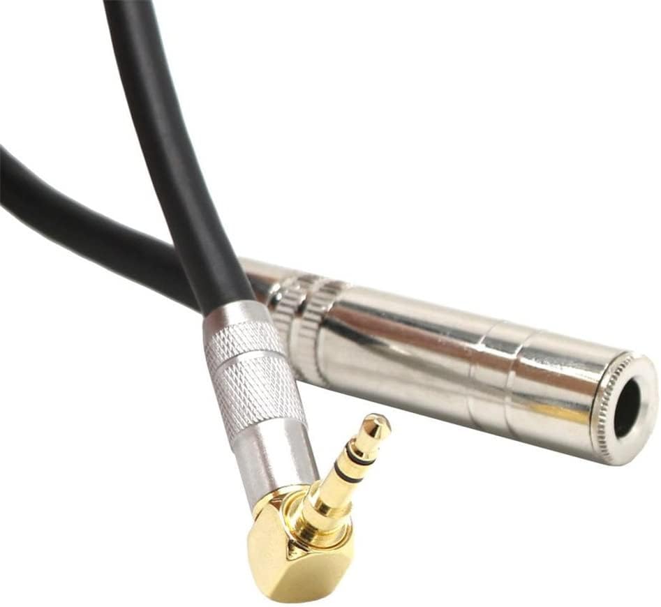 JSEIAJB 3.5mm Male Plug Jack to 6.35mm Female Stereo Extension Cable Angled Audio Line Electric Guitar