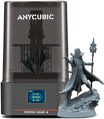 ANYCUBIC 10K Resin 3D Printer, Photon Mono 4 LCD 3D Printer with 7-inch Mono Screen, Upgraded LighTurbo Matrix and Printing Platform, Printing Size of 6.04''x3.42''x6.49''