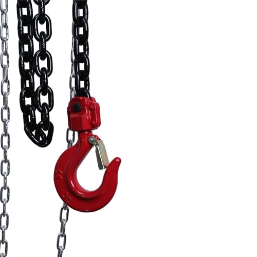 Image of IZOM Hand Chain Pulley Block 3 Ton Heavy Duty Hand Hoist Manual 3 meter Lifting, 80 Grade Load Chain Pulley Steel Construction for Lifting Good in Transport, Warehouse, Workshop Garages