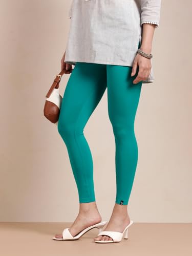 Image of TWIN BIRDS Super Stretchable Cotton Elasthane Fabric Ankle Length Leggings for Women