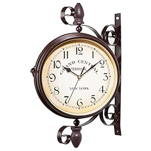 Nostalgische Wandklok Stationsklok Dubbelzijdige Stationsklok In Retro Design, Europese Stijl Vintage Klok Innovatieve…