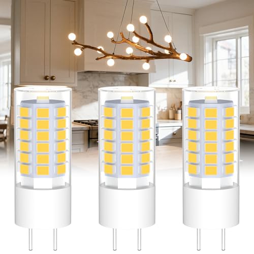 noobibaba GY6.35/G6.35 Lampadine LED 12V 4W, bianco caldo 3000K, ricambio 35W GY6.35/G6.35 alogena per luce percorso orizzontale, lampada a sospensione da cucina, non dimmerabile, 3 pezzi