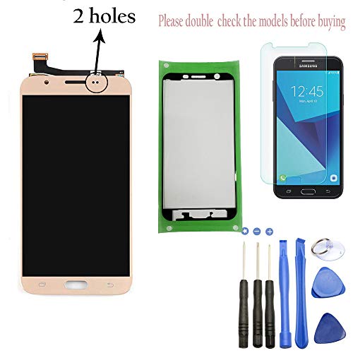 Gold Eaglewireless J727 Full LCD Assembly with Touch Screen Digitizer and LCD Pre-Installed Replacement with Pre-Cut Frame for Samsung Galaxy J7 Sky Pro,J7 2017 J7 Prime SM-J727T J727P J727A+Tools