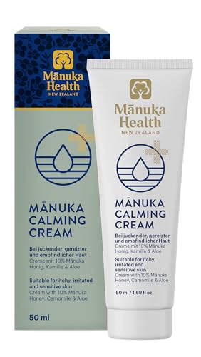 Manuka Health Beruhigende Creme, für juckende, gereizte und empfindliche Haut, authentischer Rohhonig aus Neuseeland (1)