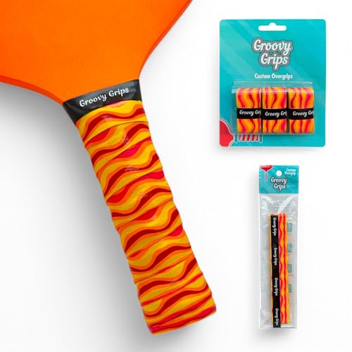 Groovy Grips Pickleball Paddle Grip Tape - Stylish Tennis Overgrips, Non-Slip & Precut Racket Grip for Pickleball, Tennis, Badminton (Sunburst Swell, 1 Grip)