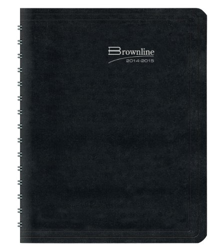 Brownline Weekly Planner Twin-Wire Binding with Soft Lizard-Like Cover, 11-Inch X 8-1/2-Inch, English, Black (CB950.BLK_2015)
