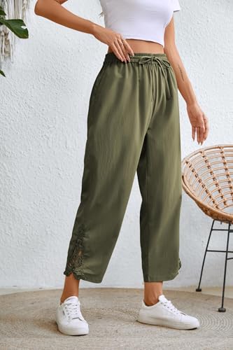 Image of Women Fashion 2026 Casual Elastic Waist Pants with Pockets