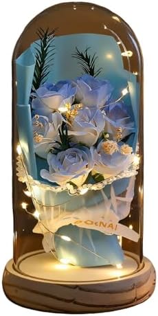 Flor artificial brillante de rosa eterna, regalo para mujeres, fl...