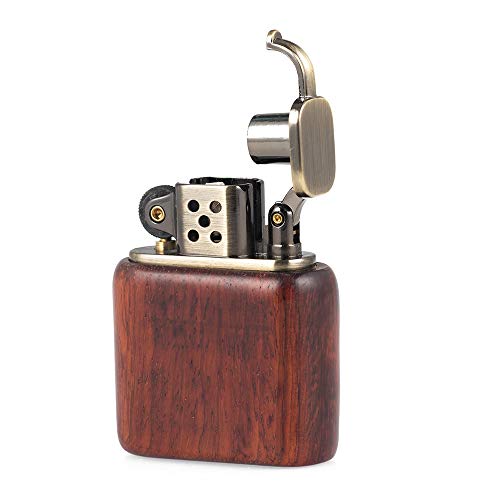 Encendedor KUBOY estilo antiguo de madera y latón miniatura 2