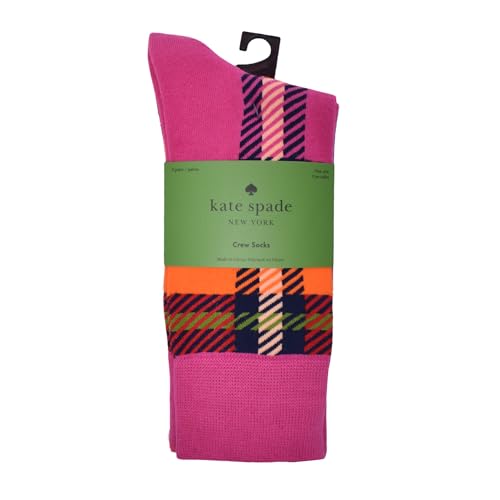 kate spade new york Women's 3-Pack Plaid Crew Socks, Soft & Comfortable4