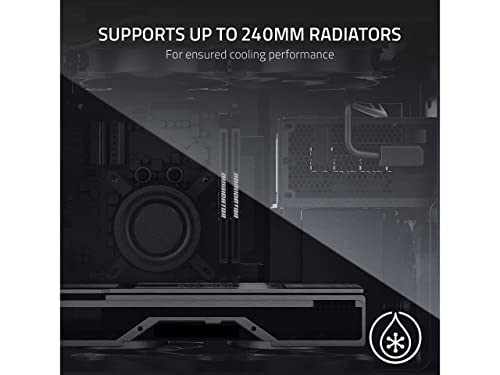 Image of Razer Tomahawk Mini-ITX Gaming Case: Dual-Sided Tempered Glass Swivel Doors, Ventilated Top Panel, Chroma RGB Underglow Lighting, Built-in Cable Management, Classic Black-RC21-01400100-R3M1