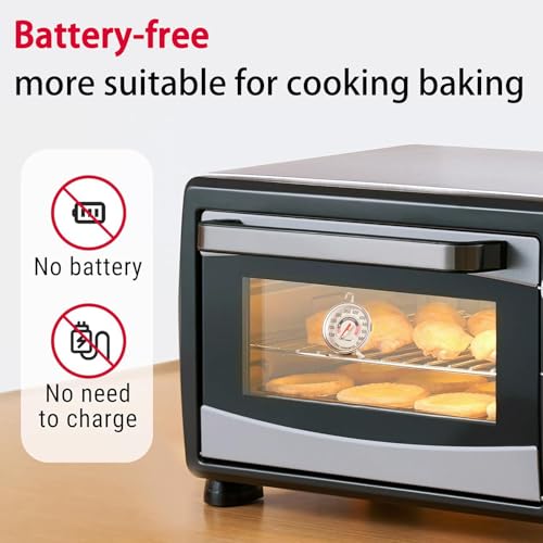 Image of Oven Thermometer 2.75-Inch Large Dial, 150-600F, NSF, Hook & Stand 2‑Pack