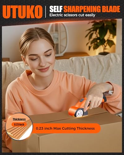 Image of Electric Cardboard Cutter, 3500mAh Cordless Electric Scissors | 800RPM Brushless Motor, LED Light, Tungsten Steel Blade, 80-Min Runtime, Heavy Duty for Cardboard & Carton masking tape