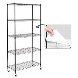 EFINE 5-Shelf Shelving Units and Storage on Wheels with Shelf Liners Set of 5, NSF Certified, Adjust