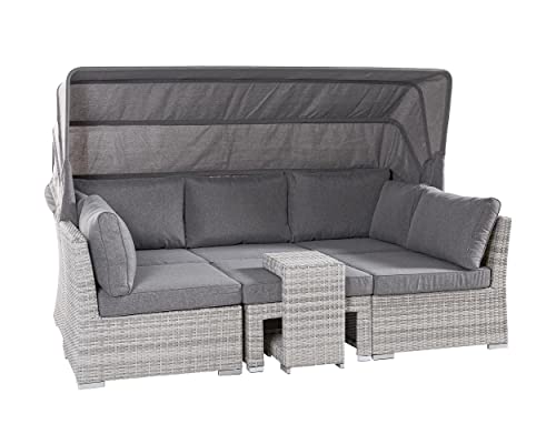 LC Garden »Parma« Muschel-Set weiß-grau 215x140x82,5/146cm Loungeset