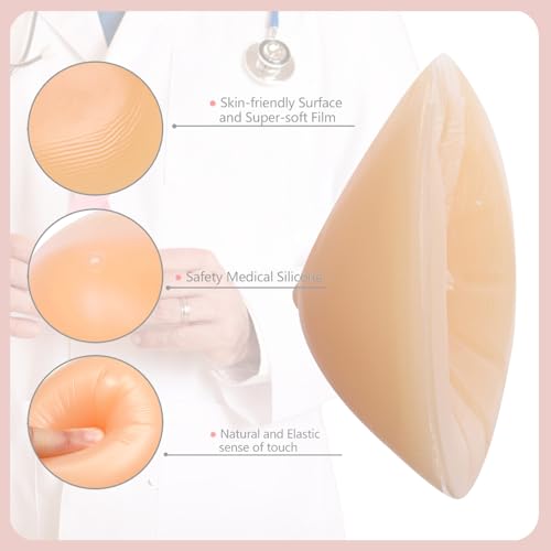Silicone Breast Forms Mastectomy Prosthesis Triangle Bra Inserts Breast Enhancers 1 Pair A B C D E F G Cup3