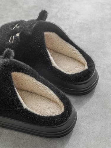 Cute Fuzzy Cat Slippers Cozy House Slippers Non-Slip Slippers for Women Men Indoor & Outdoor Shoes4
