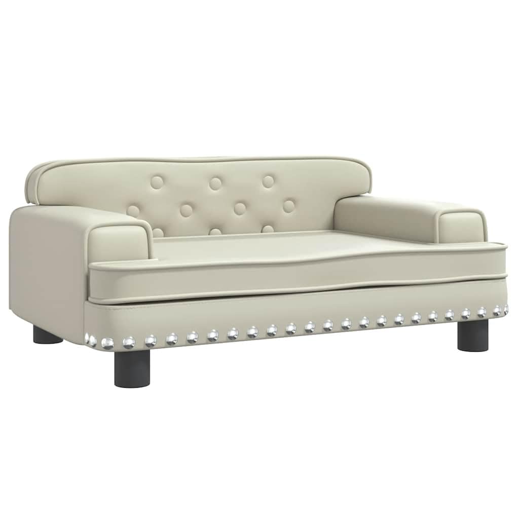 Hundebett Creme 70x45x30 cm Kunstleder Hundebetten Waschbar Outdoor Hundebett, Hundekissen, für mittelgroße Hunde