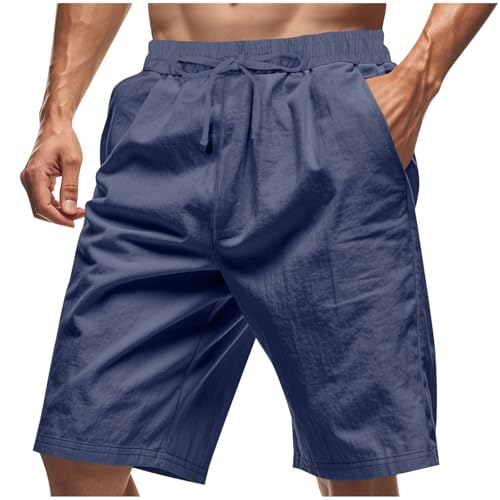 Mens Hawaiian Pleated Paperbag Tropical Straight Leg Basic Loose Fit Pants Shorts for Mens Faux Linen Beach Casual Summer Fall Shorts 2026 Clothing Fashion Y2K XL